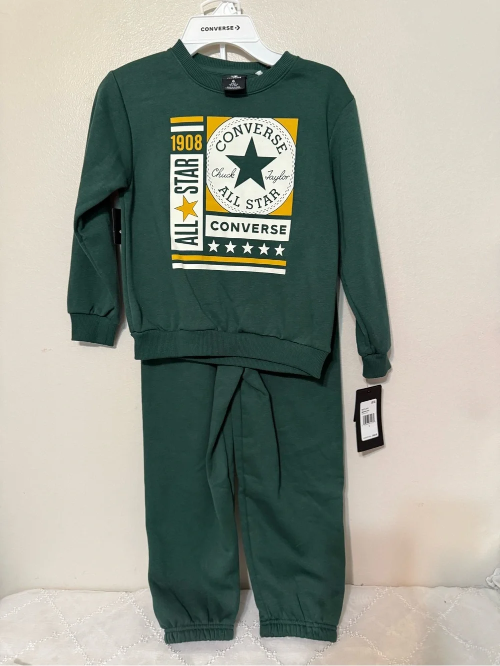 Converse Kids Green All-Star Sweatshirt & Jogger Pajama Set